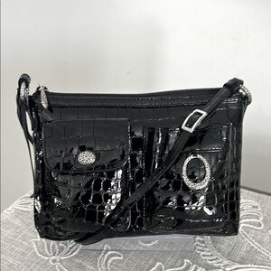 Brighton Cher Modern Black Patent Croc Pattern
Small Crossbody Bag